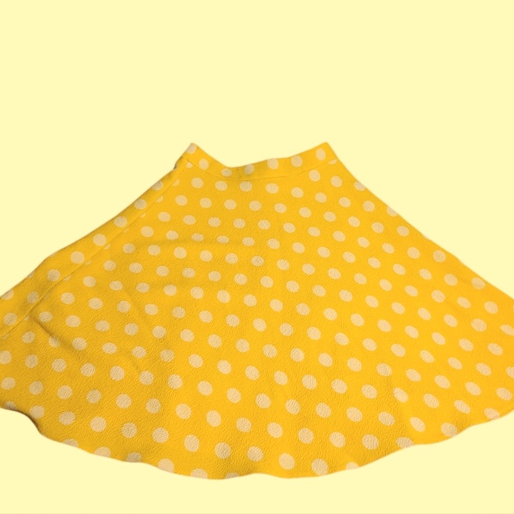 Carolina Herrera Yellow Polka Dot Skirt